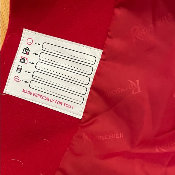 Vintage Red Coat with Black Trim - Picture 8 of 9